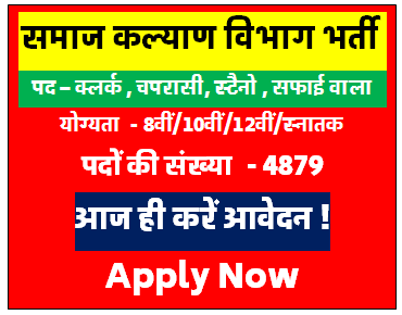 Social Welfare Department Recruitment 2024 | Samaj Kalyan Vibhag Bharti 2024