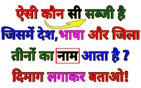 NTPC GK 2025 : ऐसी कौन सी सब्जी है जिसमें देश भाषा और जिला तीनों के नाम आते हैं